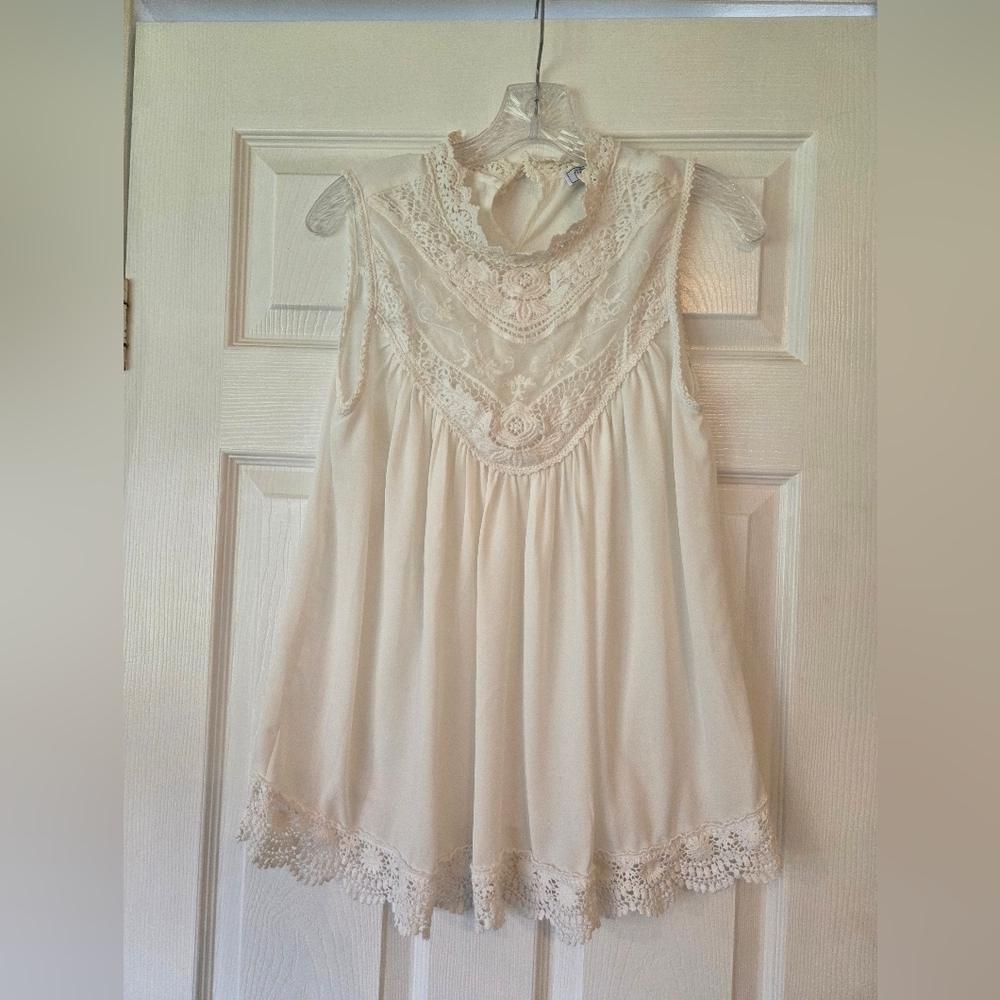 Darling Cream Lace Tank Top